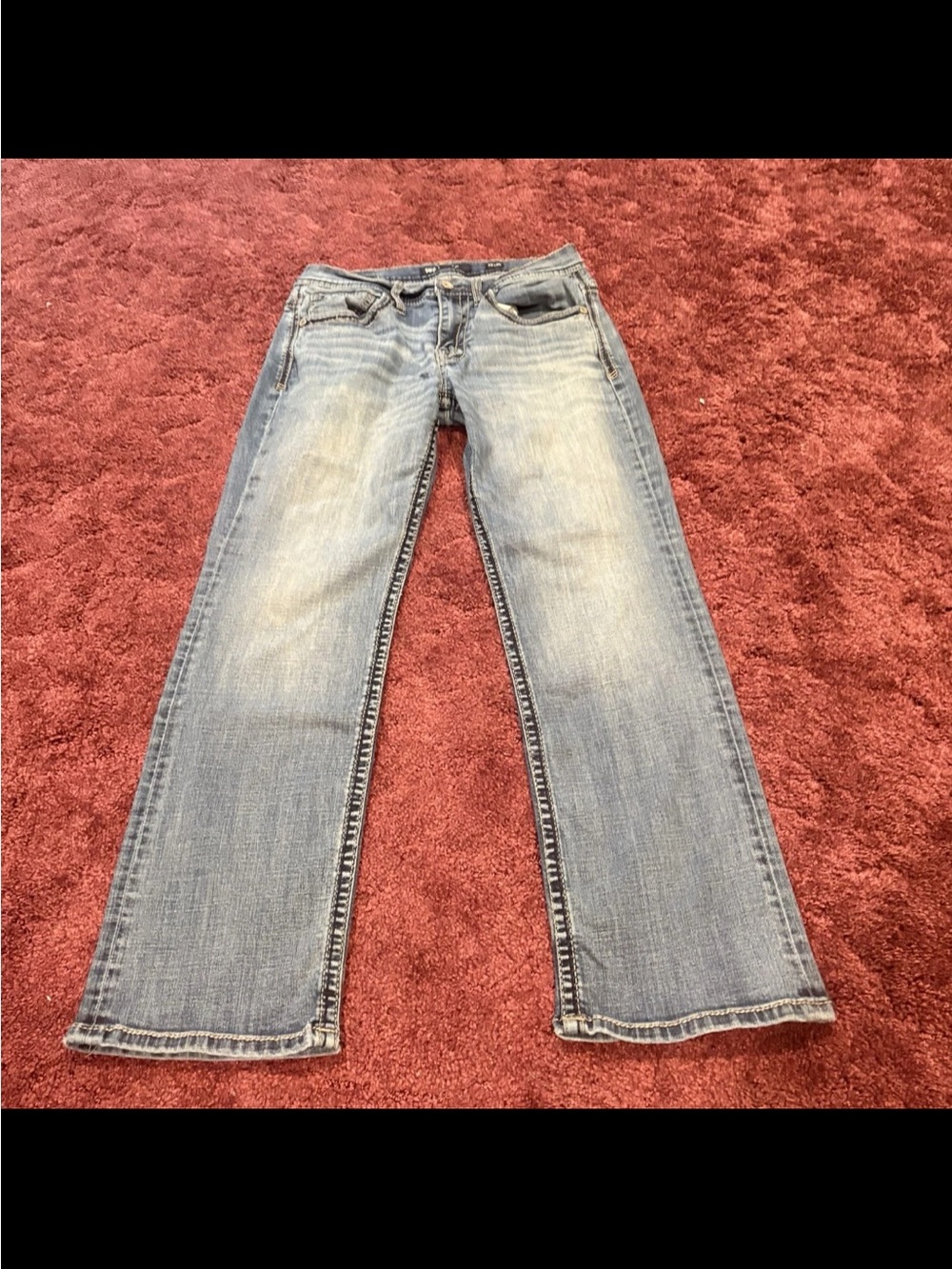BKE Men's Blue Straight Jeans